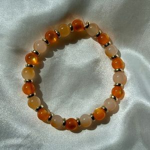 elegant fall bracelet, 8mm beads, aesthetic crystal beaded bracelet